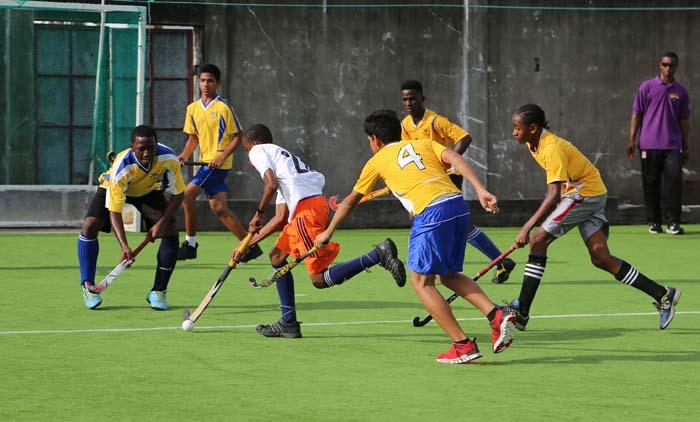 Flashback! GCC’s Meshach Sargeant being chased by a band-of-Saints defenders during 2016 tournament