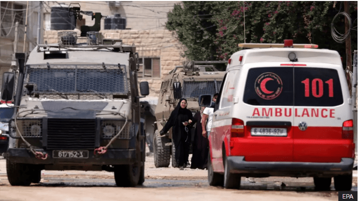 The health ministry said Israeli forces had surrounded two hospitals in Jenin (EPA)