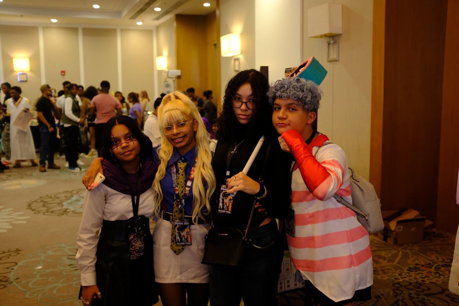 A group at friends enjoying the event together
