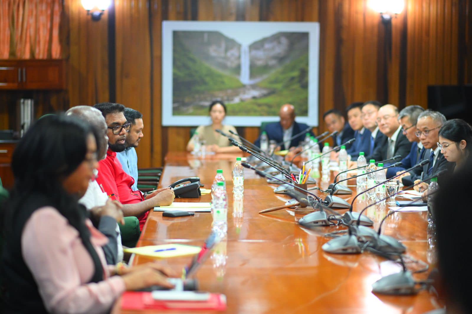 President Irfaan Ali meeting with officials of CNOOC on Wednesday