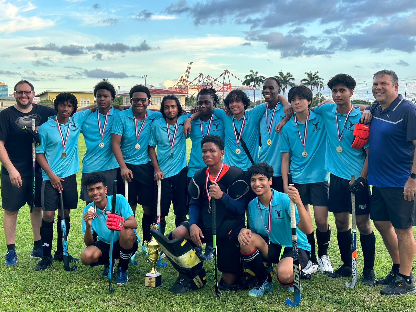 The GCC Outlaws secure U17 Boys title at Trinidad and Tobago’s Paragon Indoor Hockey tourney.