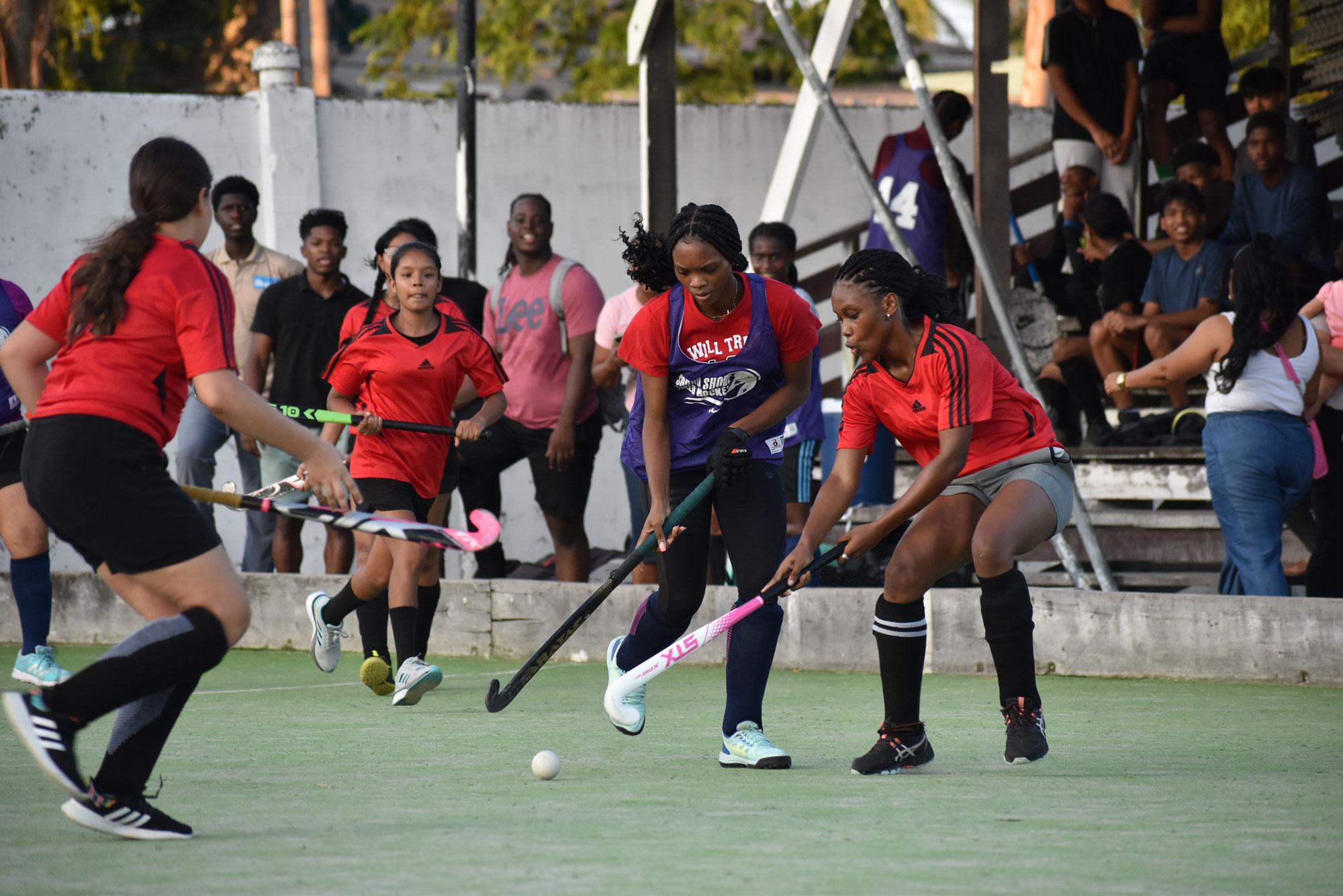 Part of the sizzling action on the opening day of the Igloo-GCC Hockey Festival