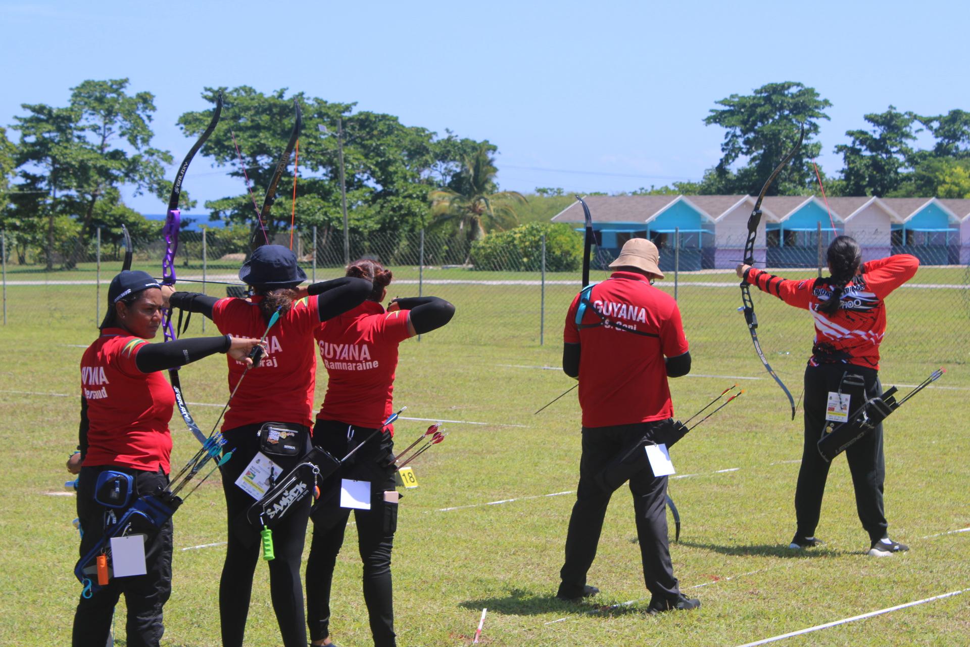 Members of the Guyana team in action.