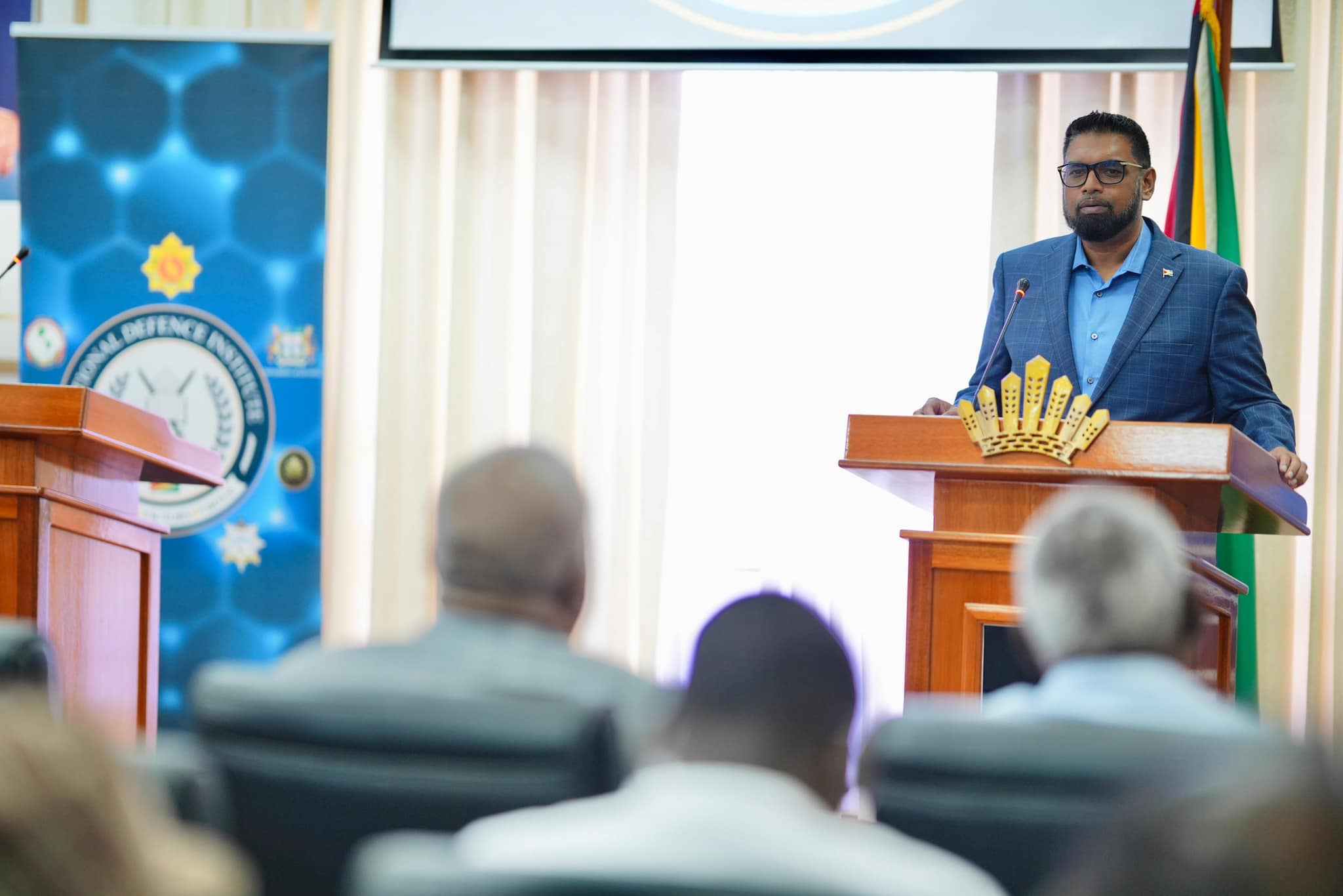 President Irfaan Ali on Wednesday at the launch of the National Defence Institute.