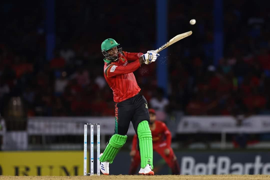 Romario Shepherd pummeled a quickfire, unbeaten half-century for the Warriors. (CPL social media)