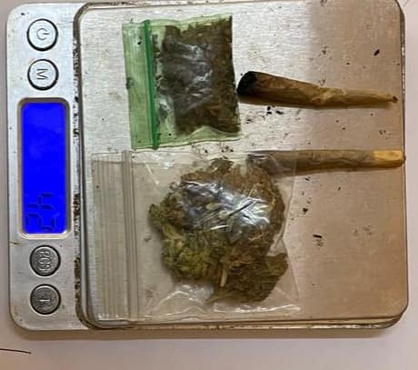 The 4.2 grams of marijuana that was found, along with the two joints (contains suspected cannabis)