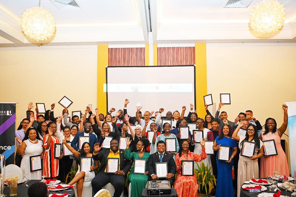 Minister of Health, Dr. Frank Anthony and the graduates Saturday evening