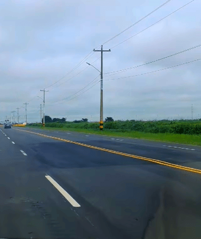 There are visible signs that the newly commissioned road has been repaired