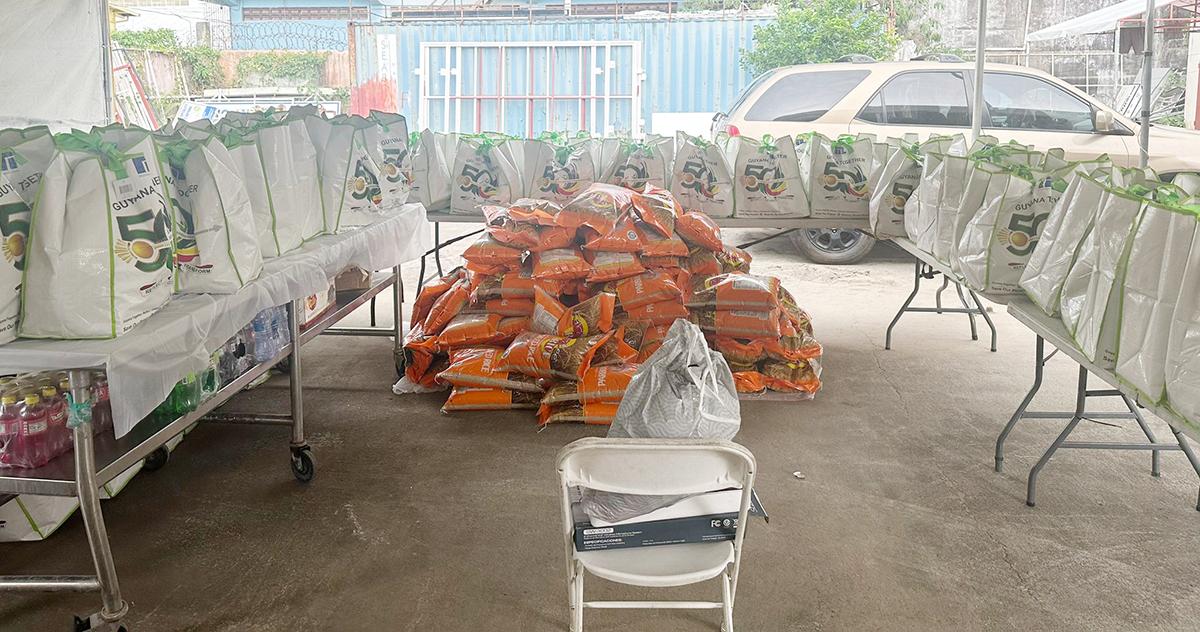 The Food hampers that were distributed to persons in the ‘Tiger Bay’ community