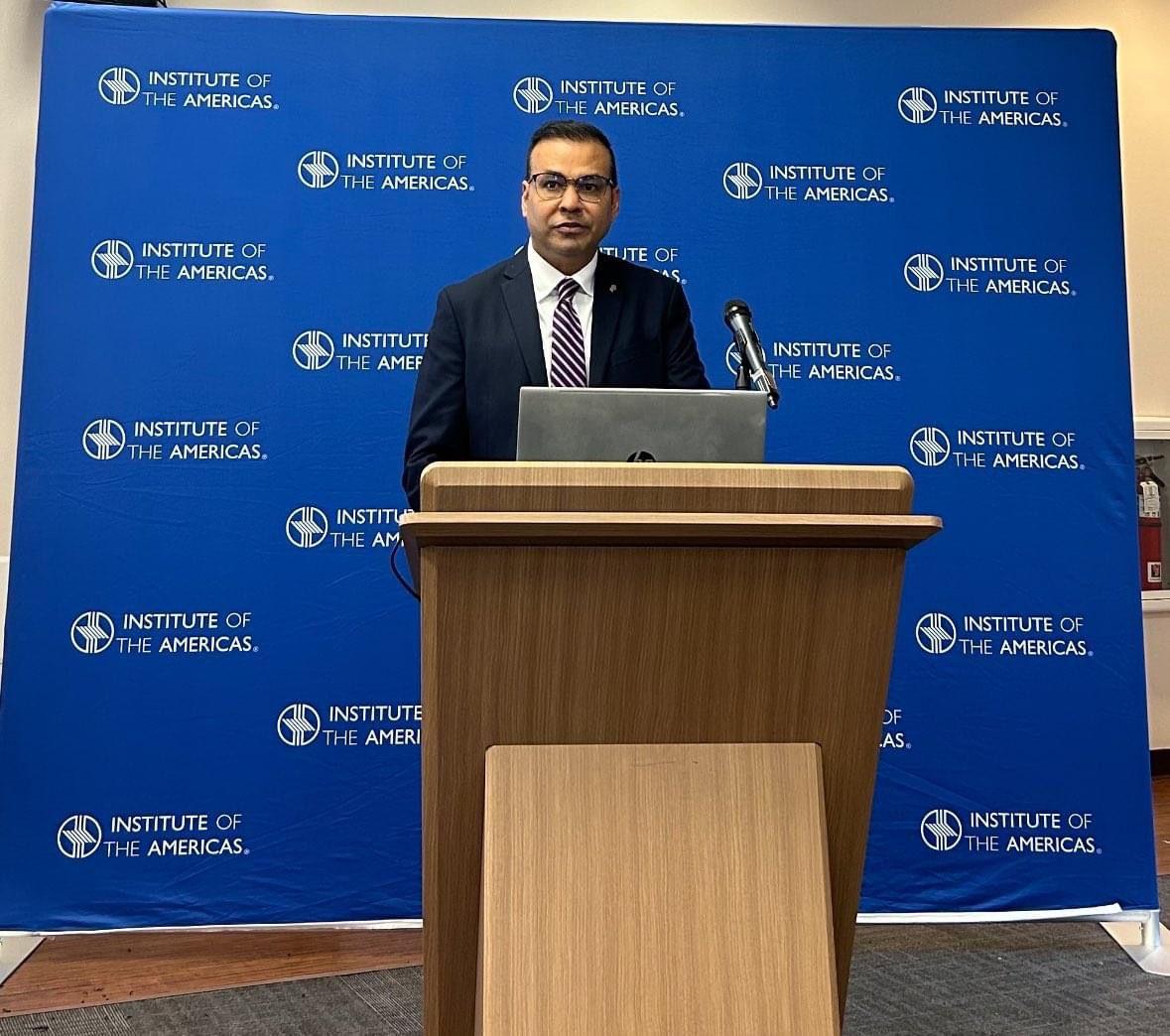 Guyana’s Foreign Secretary, Robert Persaud (Institute of Americas photo)