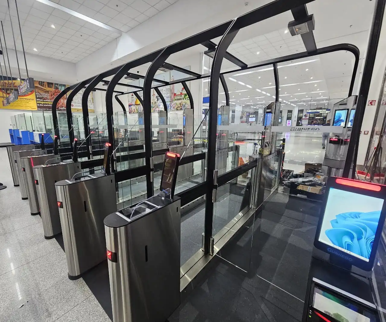 E-gates have been installed at CJIA to streamline processing for incoming and outgoing passengers
