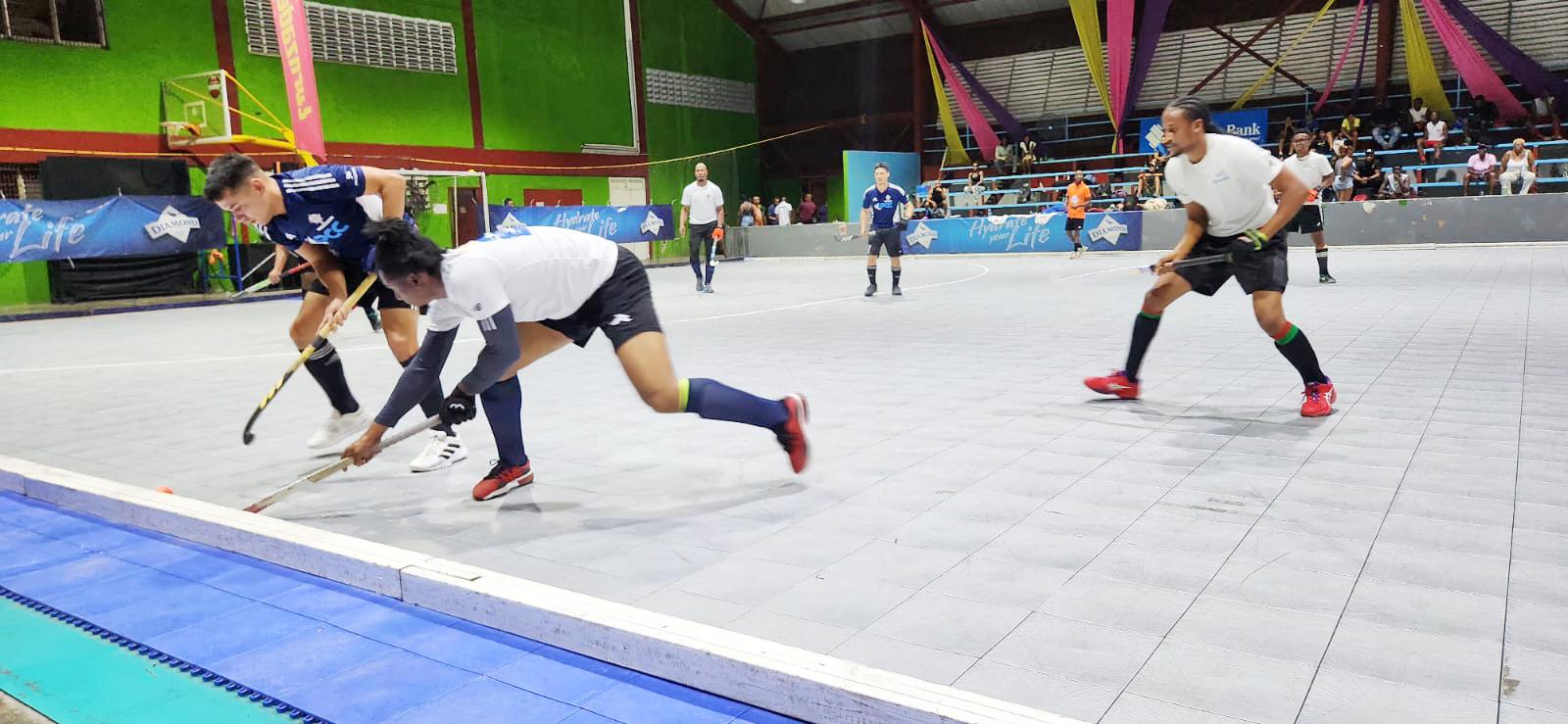 Part of the action on Wednesday between Saints and Bounty GCC. (GHB Photo)