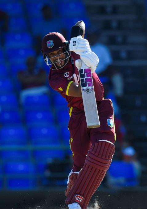 Shai Hope's half-century kept West Indies' chase alive. (Athelstan Bellamy)