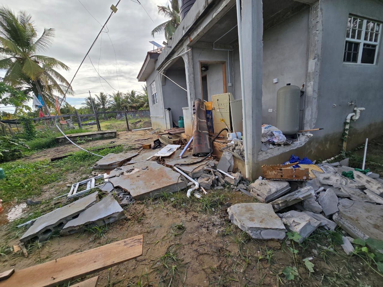 Mahaicony home damaged as gas cylinder explodes