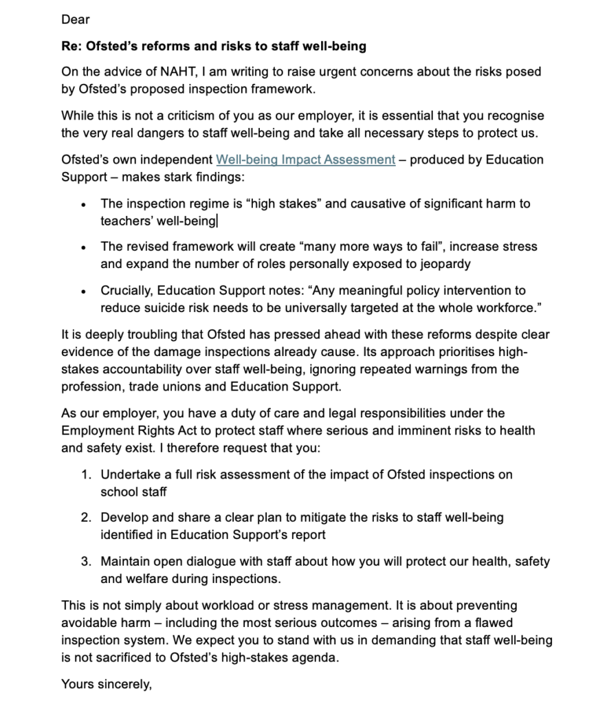 Ofsted letter | Schools Week